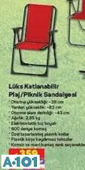LÜKS KATLANABİLİR PLAJ/PİKNİK SANDALYESİ